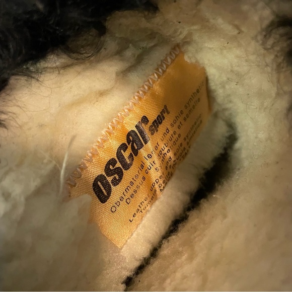 Oscar Sport Leather Fur Winter Snow Boots Italian Black Size 37 / 6 - Picture 10 of 11